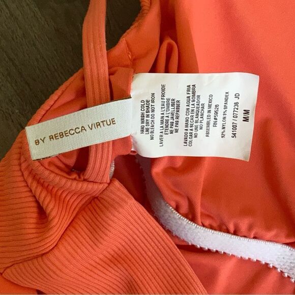 BECCA By Rebecca Virtue Swimsuit Fine Line Rib One Piece Medium - Picture 5 of 12